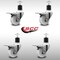 Service Caster 3'' SS Nylon Swivel 1-7/8'' Expanding Stem Caster Set Total Lock Brake, 4PK SCC-SSEXTTL20S314-NYS-178-4 - alternate 2